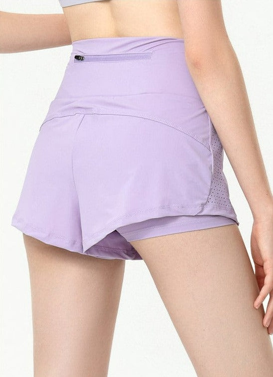 Pantalones cortos deportivos con bolsillo trasero con cremallera