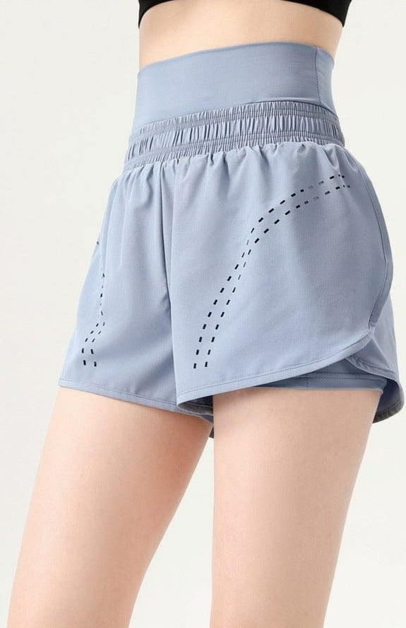 Pantalones cortos deportivos con banda de cintura alta