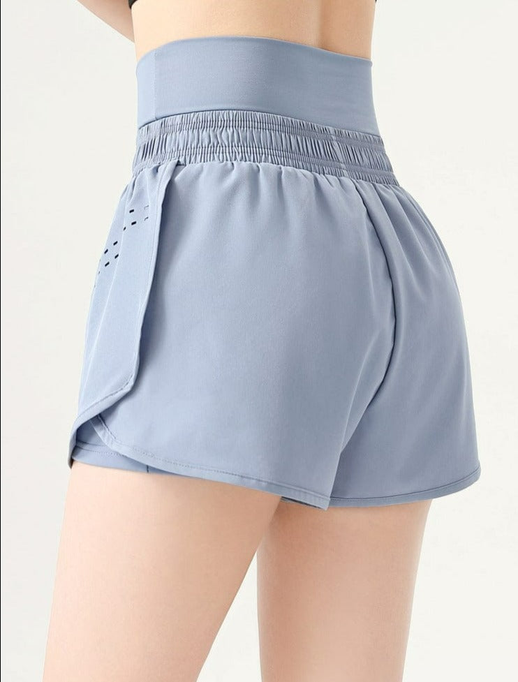 Pantalones cortos deportivos con banda de cintura alta