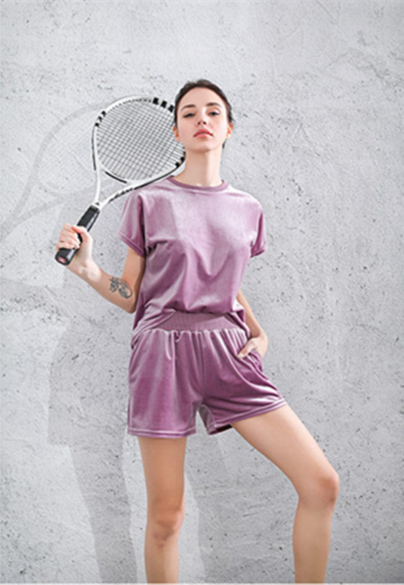 Velvet High Rise Shorts with Pockets