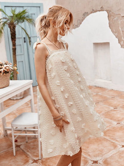 Textured Applique Shift Dress