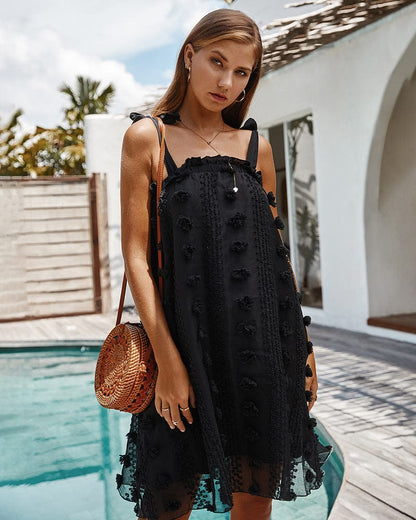 Textured Applique Shift Dress