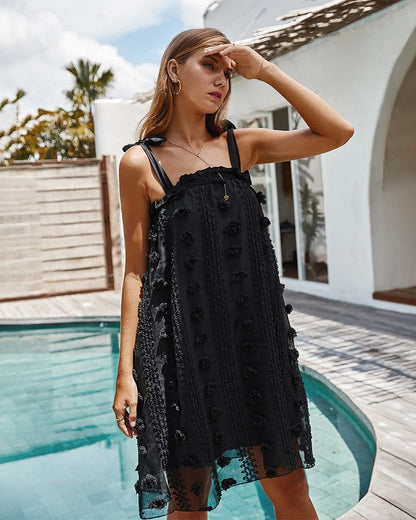 Textured Applique Shift Dress