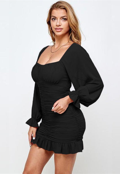 Off-Shoulder Ruched Bodycon Dress