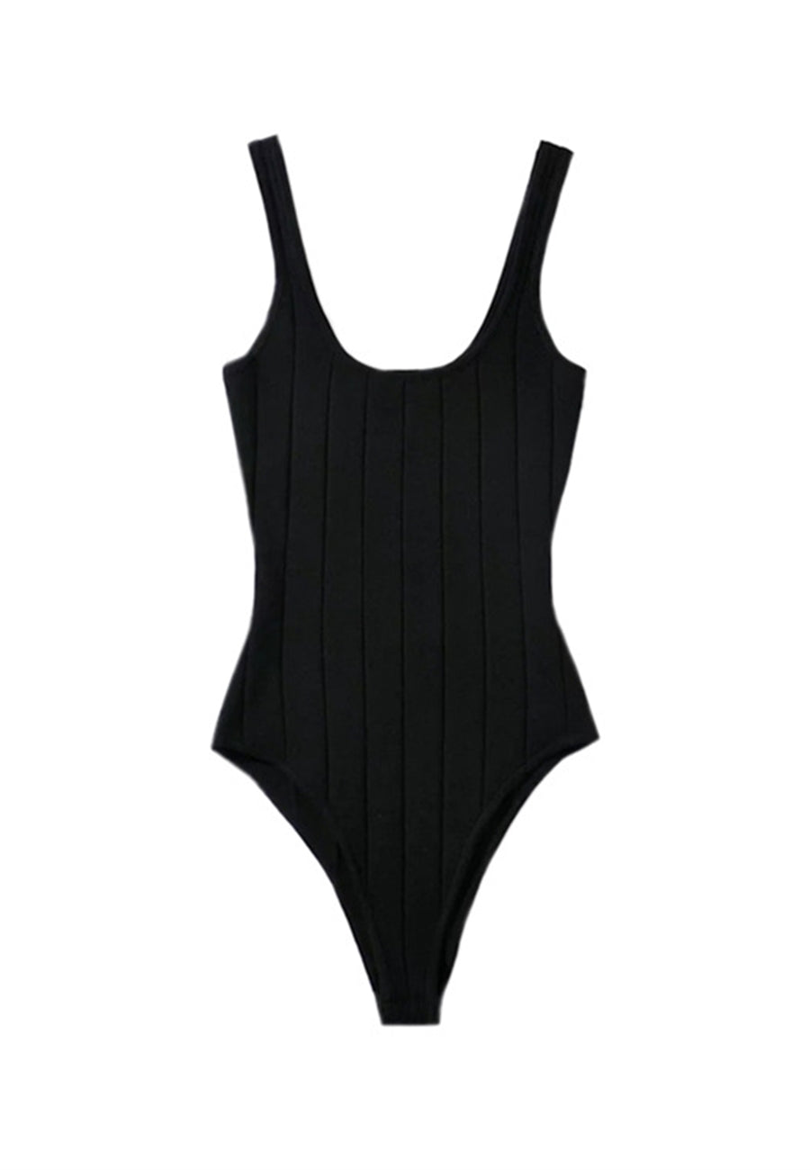 Body de punto clásico con escote redondo