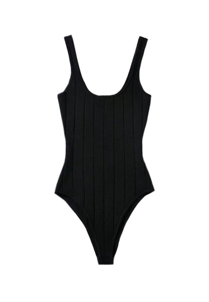 Body de punto clásico con escote redondo