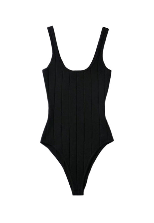 Body de punto clásico con escote redondo