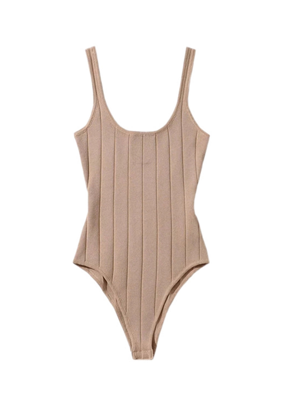 Body de punto clásico con escote redondo