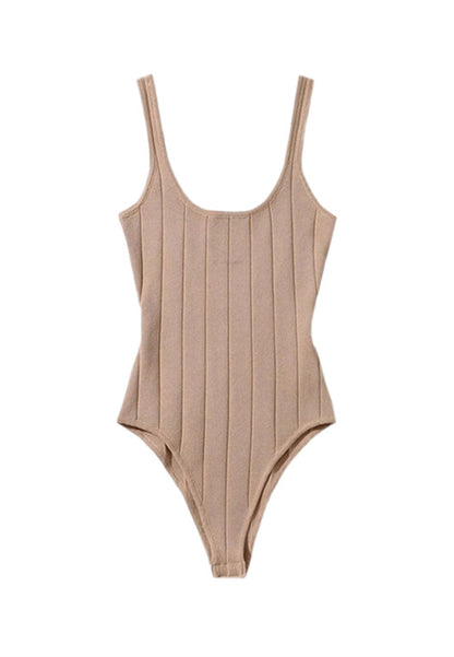 Body de punto clásico con escote redondo