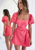 Side Cutout Tie Back Dress
