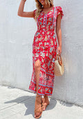 Ruffle Sleeve Bohemian Dress