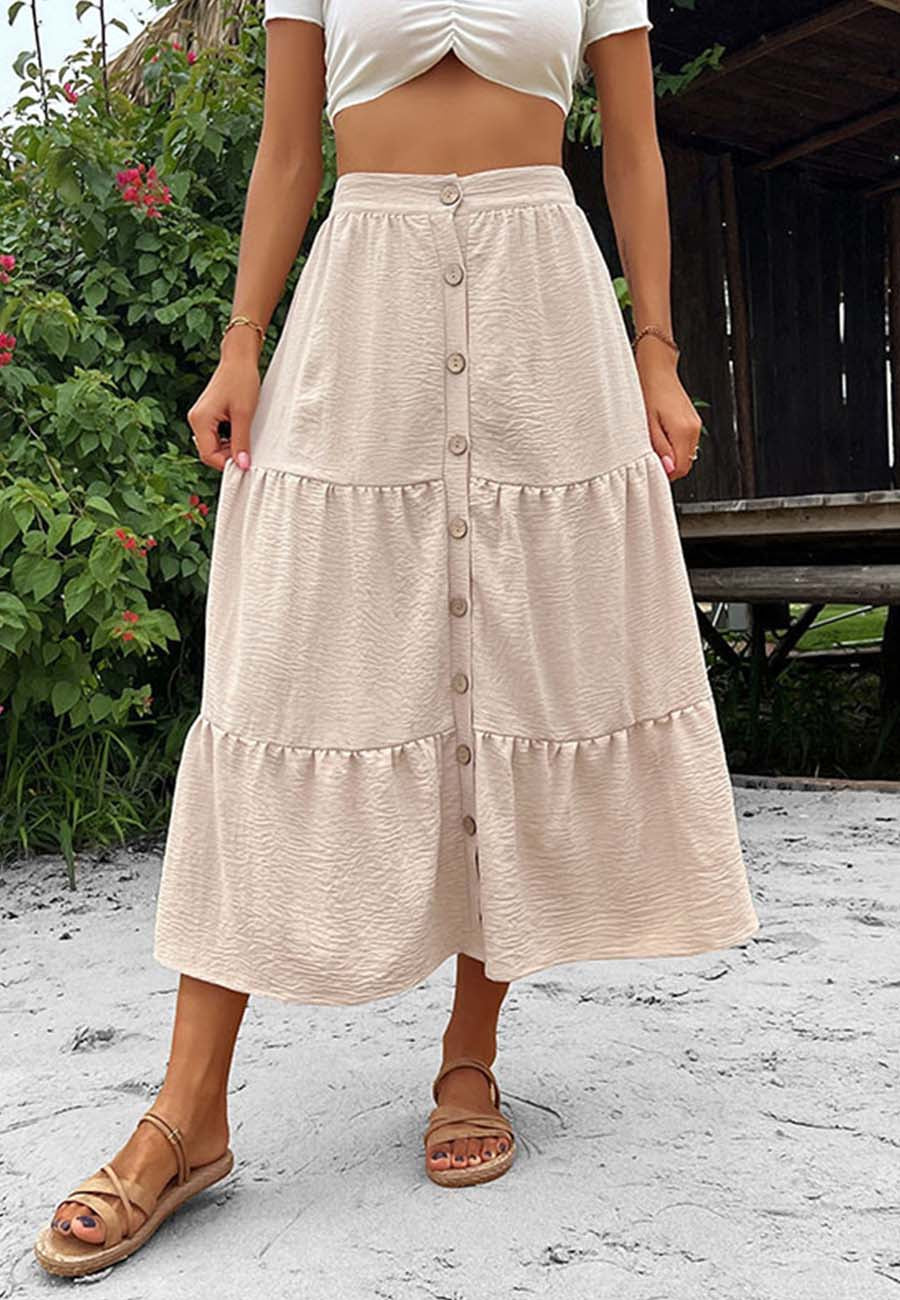 【mnem】Chenti Tiered Skirt Pants Tie dye skirt | Tiered Wide leg festival skirt | Rainbow