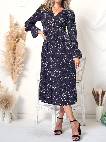 Vestido de lunares de manga larga 