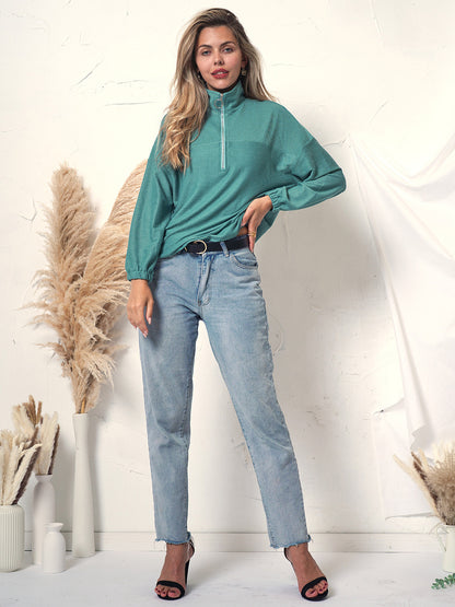 Sudadera de punto texturizada con cremallera
