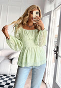 Leopard Pattern Peplum Blouse