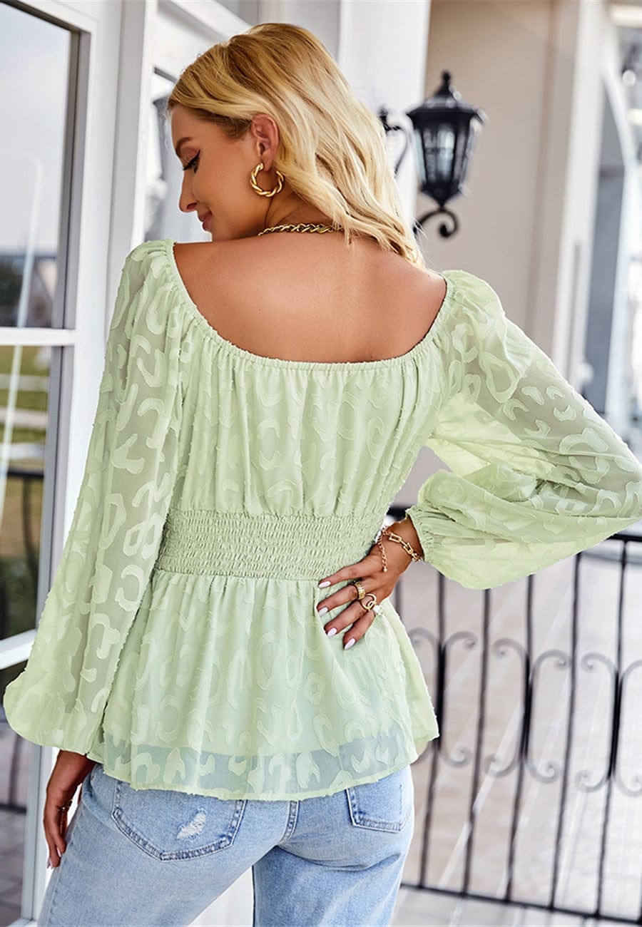 Leopard Pattern Peplum Blouse
