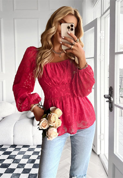 Blusa peplum con estampado de leopardo 