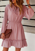 Solid Shirred Waist Dress