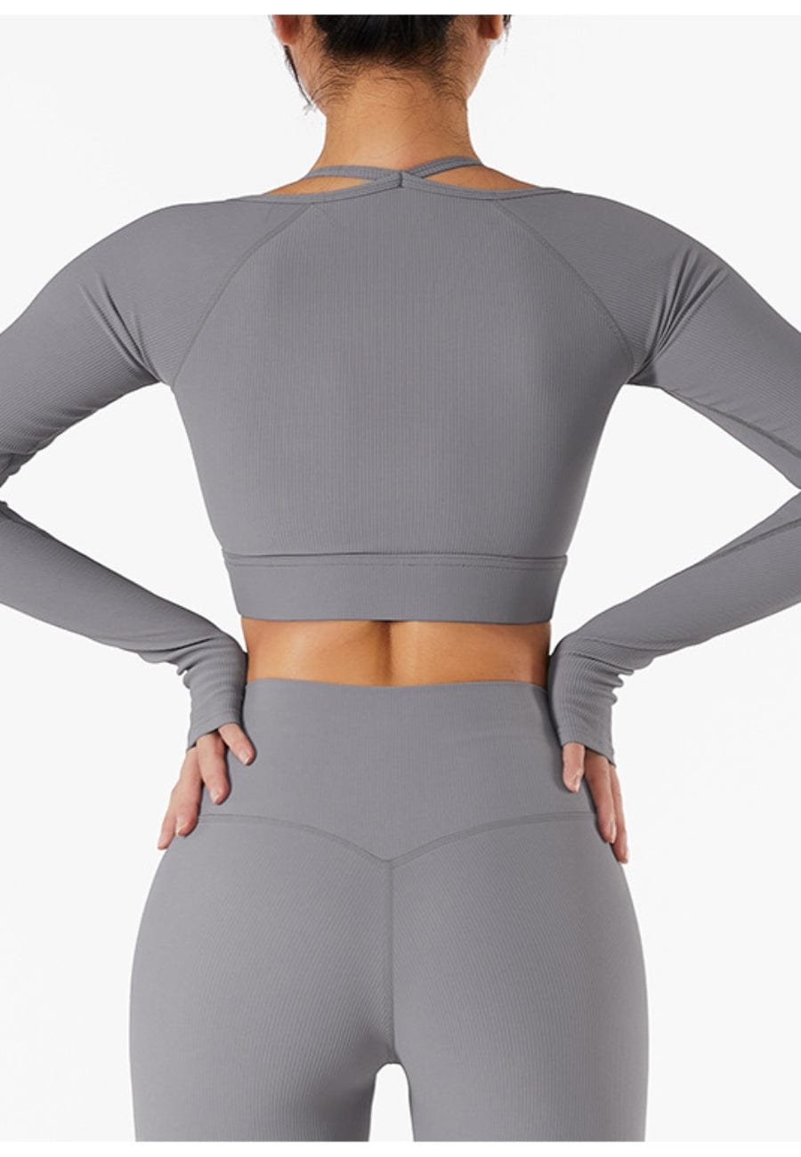 Square Neck Long Sleeve Active Top