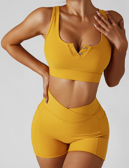 Button Front Fitness Sports Bra