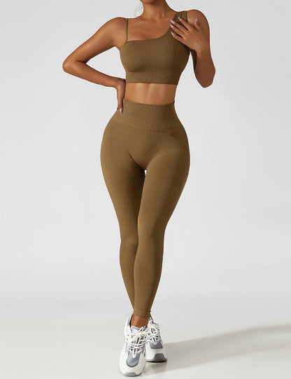 Asymmetrical Thick and Thin Sports Bra Tank
