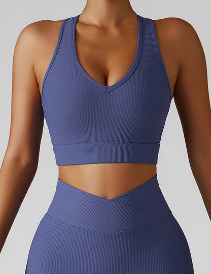 Textured Scoop Longline Sports Bra Tank