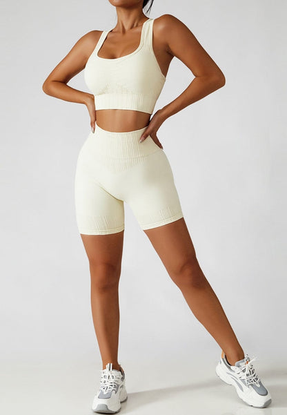 Racerback Sports Bra & Sculpting High Waist Shorts Set