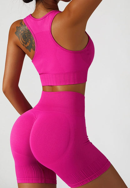 Racerback Sports Bra & Sculpting High Waist Shorts Set