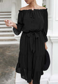 Off Shoulder Tie Detail Dress