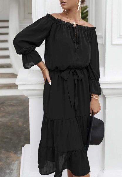 Off Shoulder Tie Detail Dress