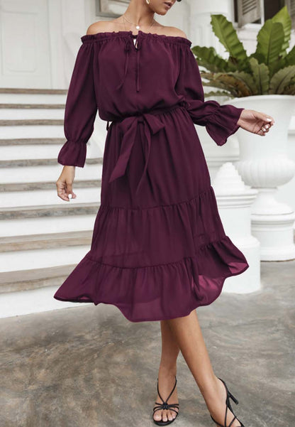 Off Shoulder Tie Detail Dress