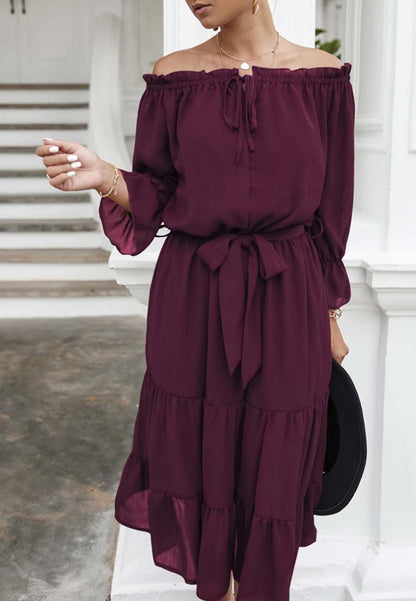 Off Shoulder Tie Detail Dress