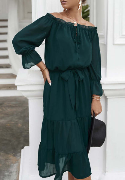 Off Shoulder Tie Detail Dress