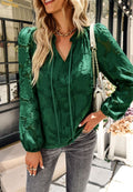 Floral Pattern Bishop Sleeve Blouse