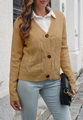 Braided Knit Button Down Cardigan