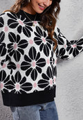 Suéter con estampado floral geométrico