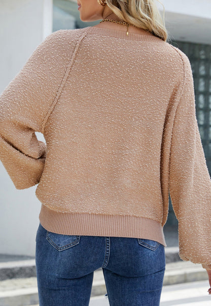Fuzzy Texture Raglan Sweater