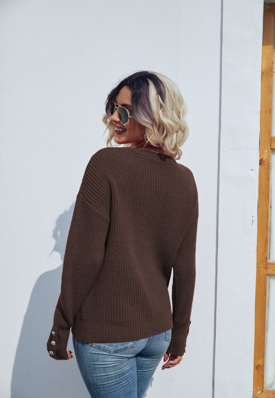 Button Detail Knit Sweater