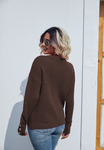 Button Detail Knit Sweater