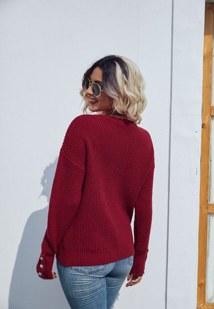 Button Detail Knit Sweater
