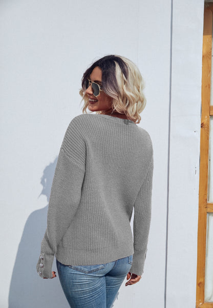Button Detail Knit Sweater