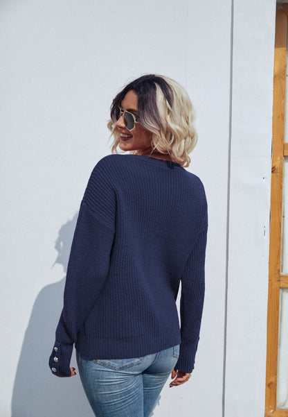 Button Detail Knit Sweater