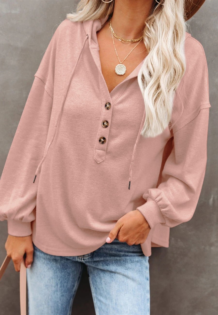 Sudadera con capucha y detalle de botones