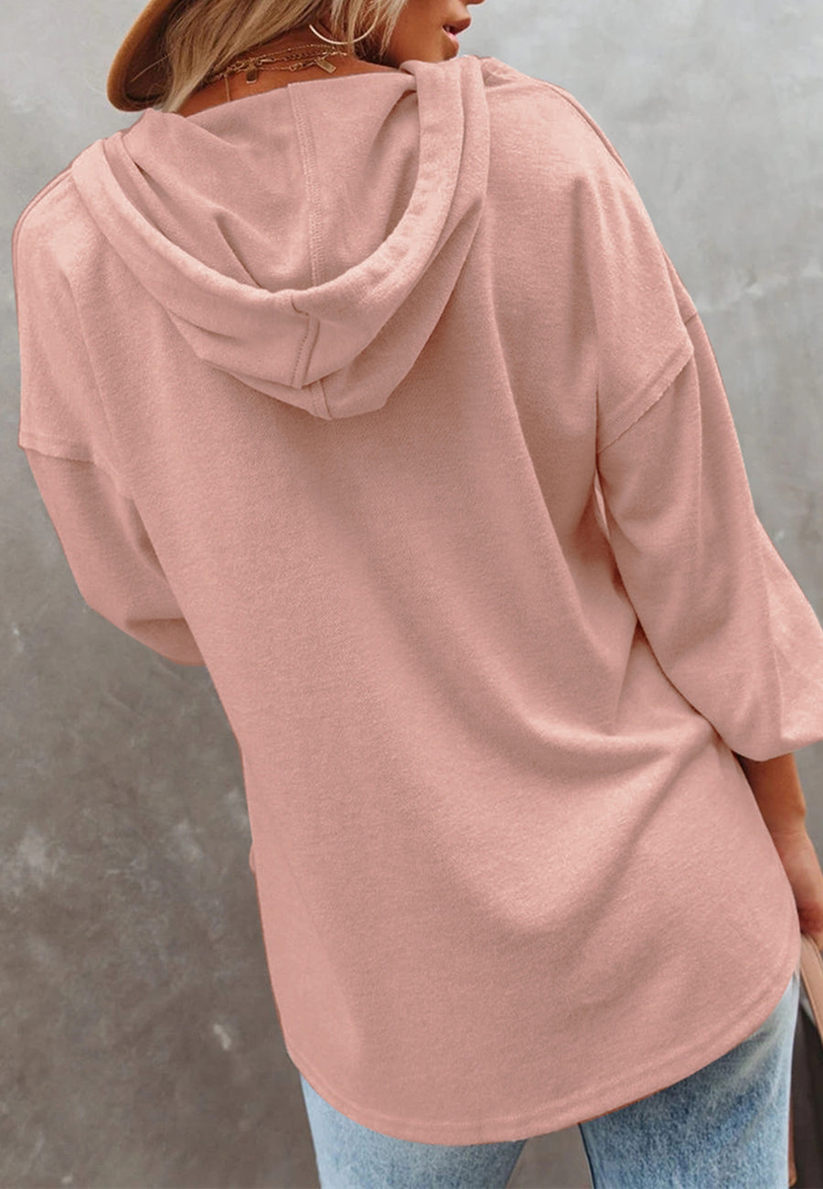 Sudadera con capucha y detalle de botones