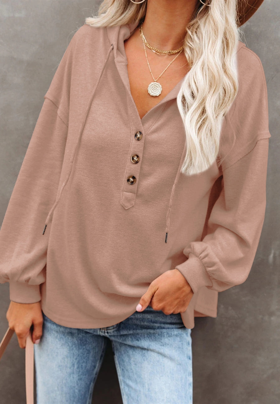 Sudadera con capucha y detalle de botones