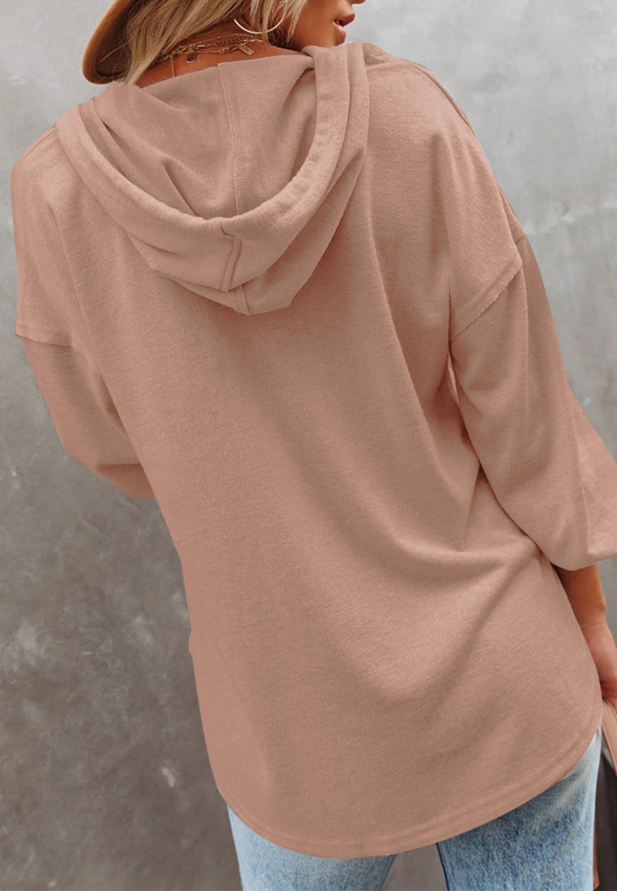 Sudadera con capucha y detalle de botones
