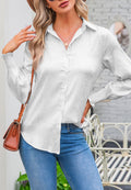 Animal Pattern Shirred Sleeve Shirt
