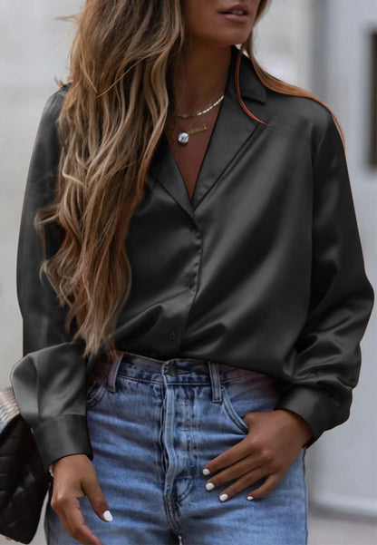 Classic Satin Button Down Shirt