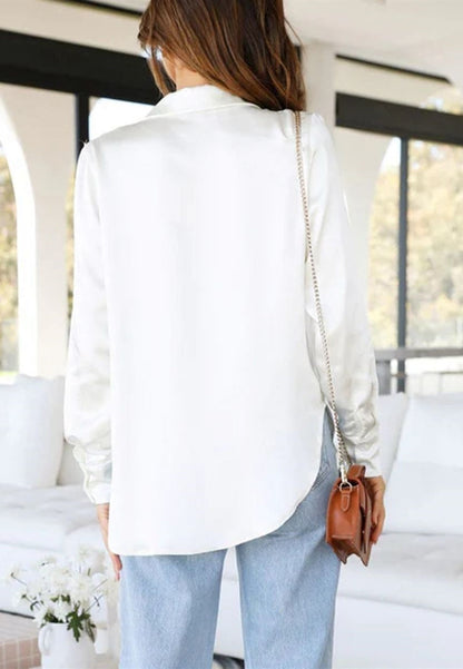 Classic Satin Button Down Shirt