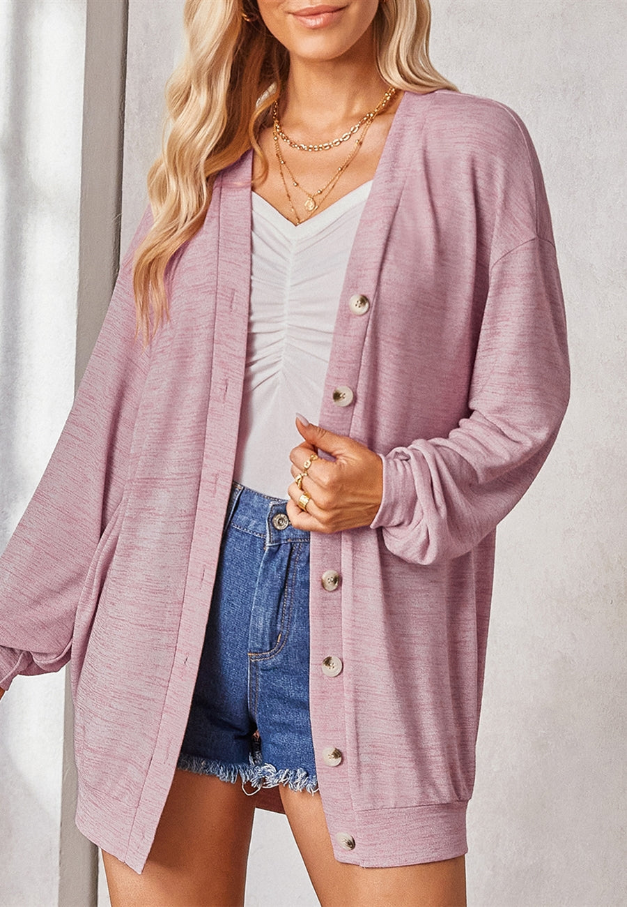 Cárdigan largo de punto teñido espacial